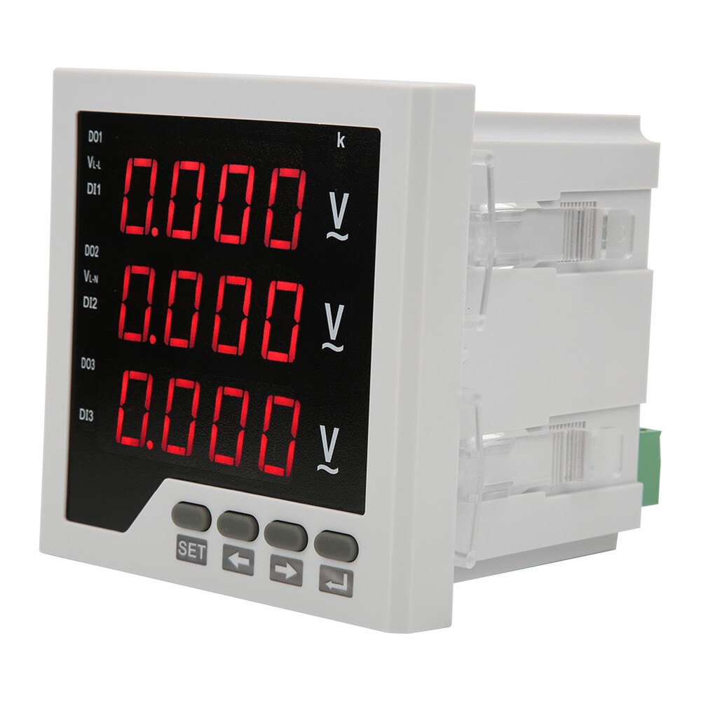 DTM-AV96 3 Phase Voltage Meter Programmable LED Digital Voltmeter AC 450V