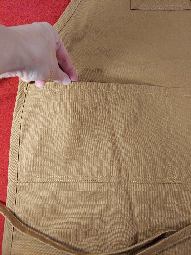 Berne Apparel Apron Brown 2 Pocket Snap Up Front Tie Back Workwear