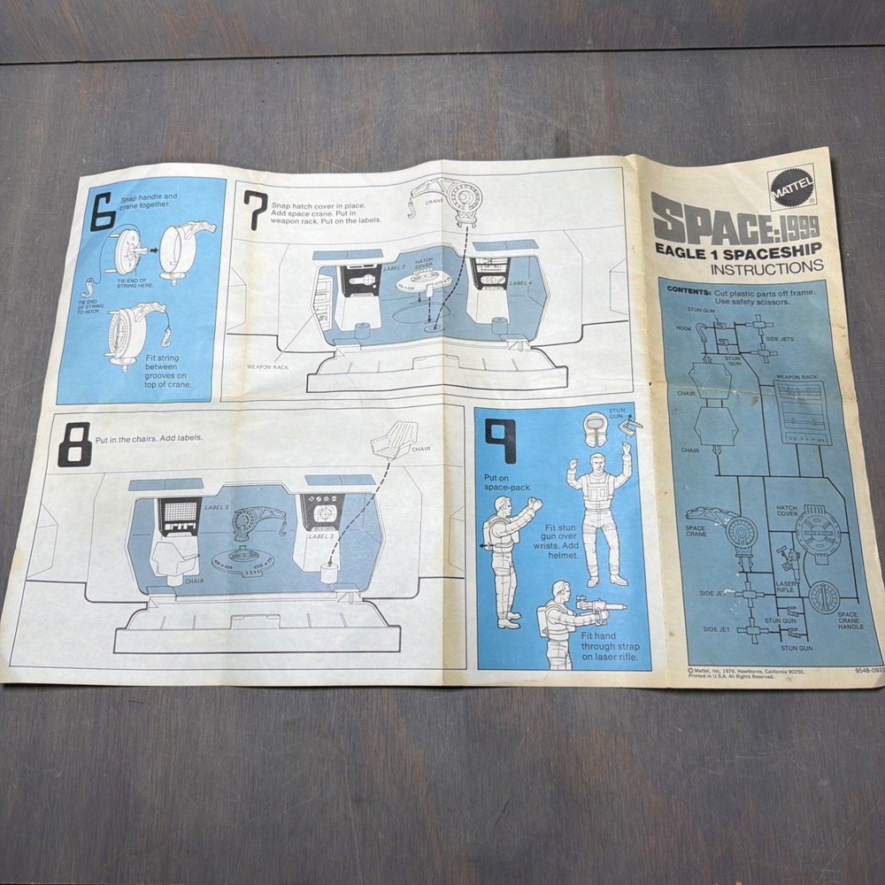 Space:1999 Eagle 1 Spaceship Instruction Manual Original