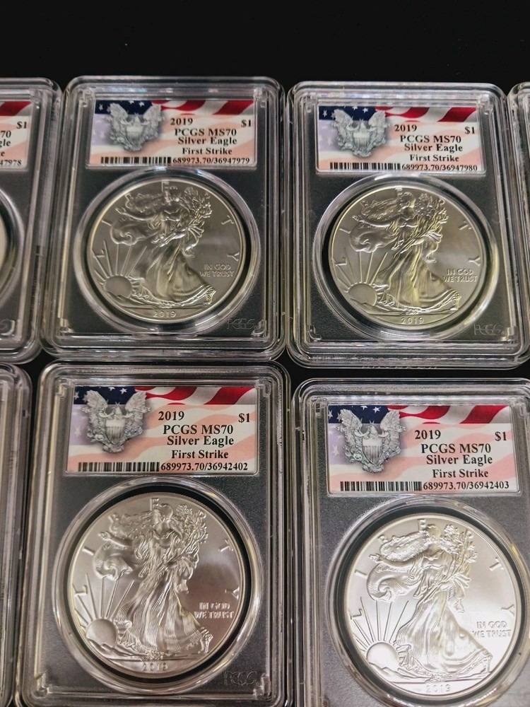 (40)2019 PCGS MS70 Silver Eagle First Strike-$190 EACH