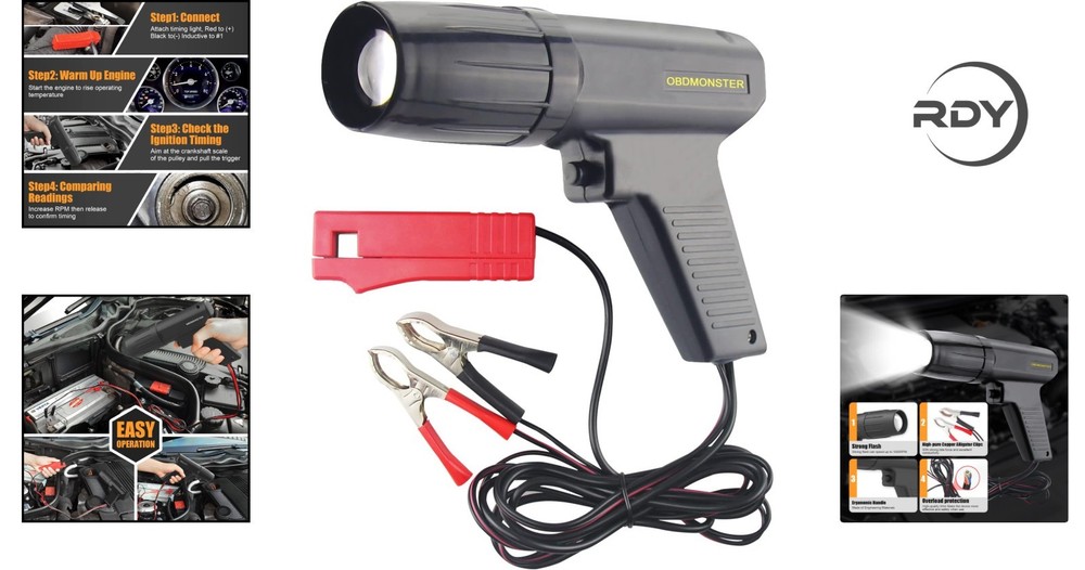 Portable Handheld Ignition Timing Light with Xenon for Efficient Engine Tuning