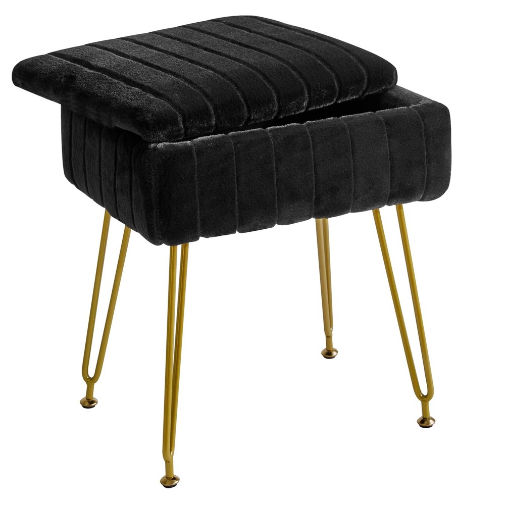 Stool Chair with Storage Space, Footrest Footstool Ottoman, Small Side Table,...