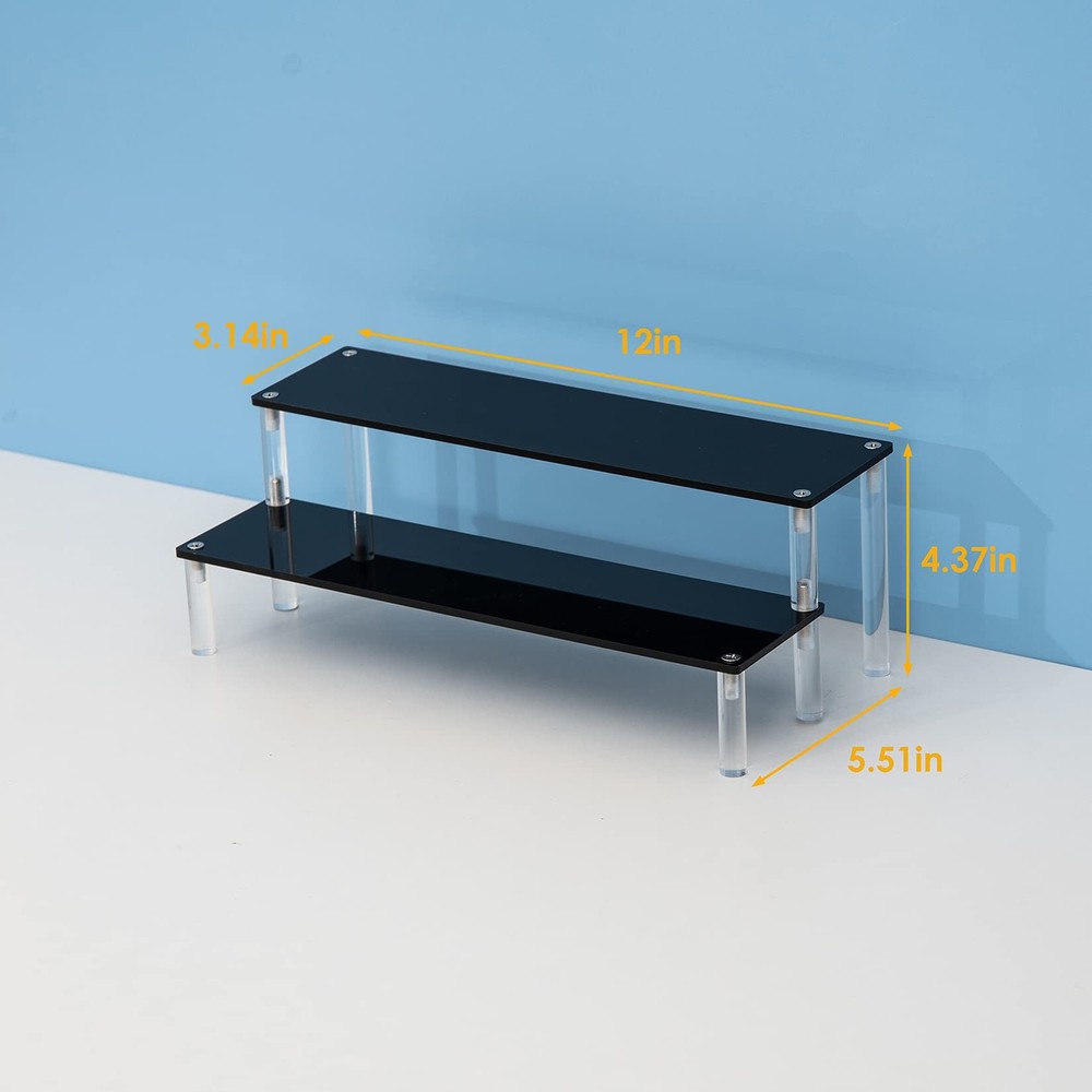 2-Tier Acrylic Display Riser Cupcake Stand Display Shelf for Cologne Perfume