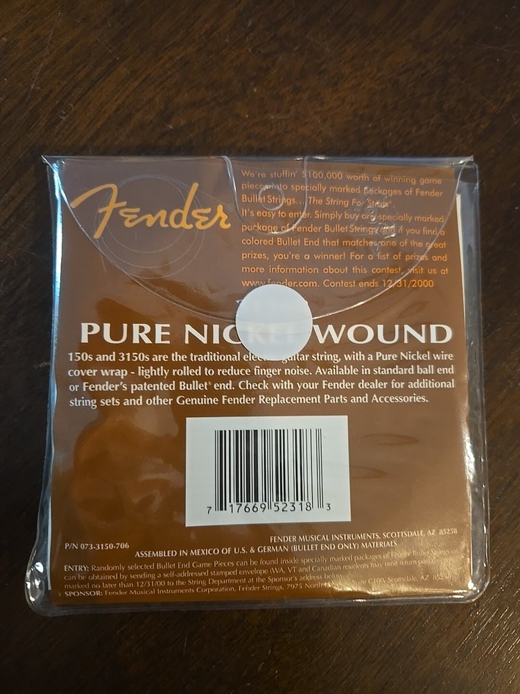 Fender Guitar Strings Original Bullets 3150R Pure Nickel Wound Regular