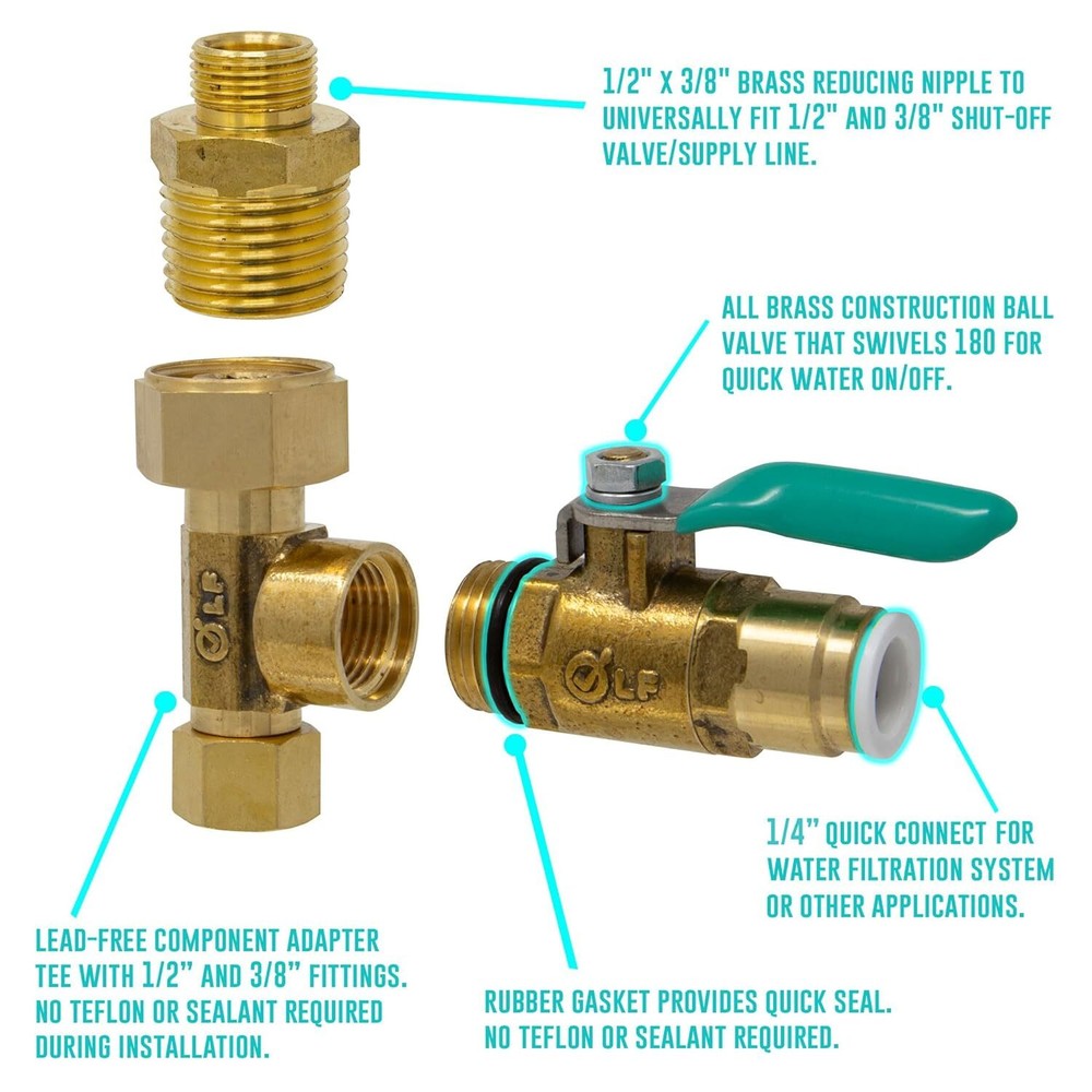 Ice Maker Fridge Installation Install Kit - 1/4" Valve & Supply Line
