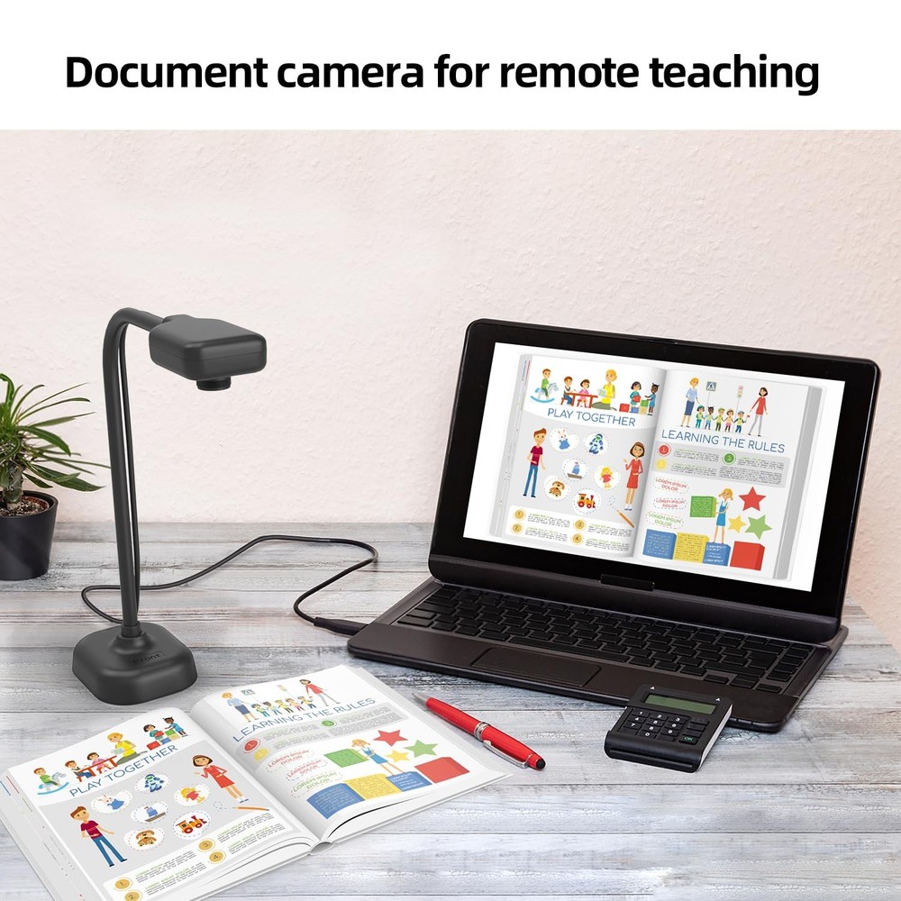 Document Camera for Teachers and Classroom, USB Webcam/Doc Camera Builtin Mic...