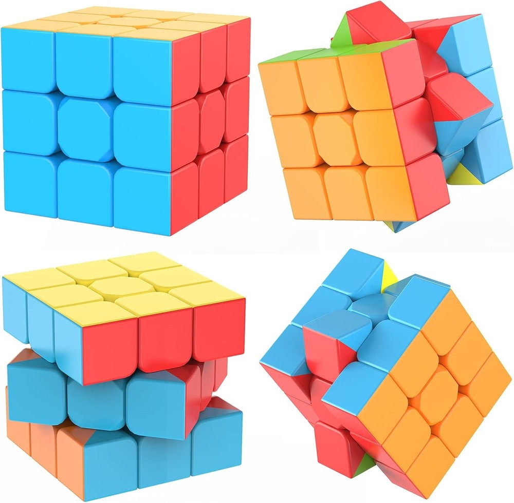 3x3 Speed Cube Stickerless with Stand & Tutorial: Problem-Solving Brain Teaser,