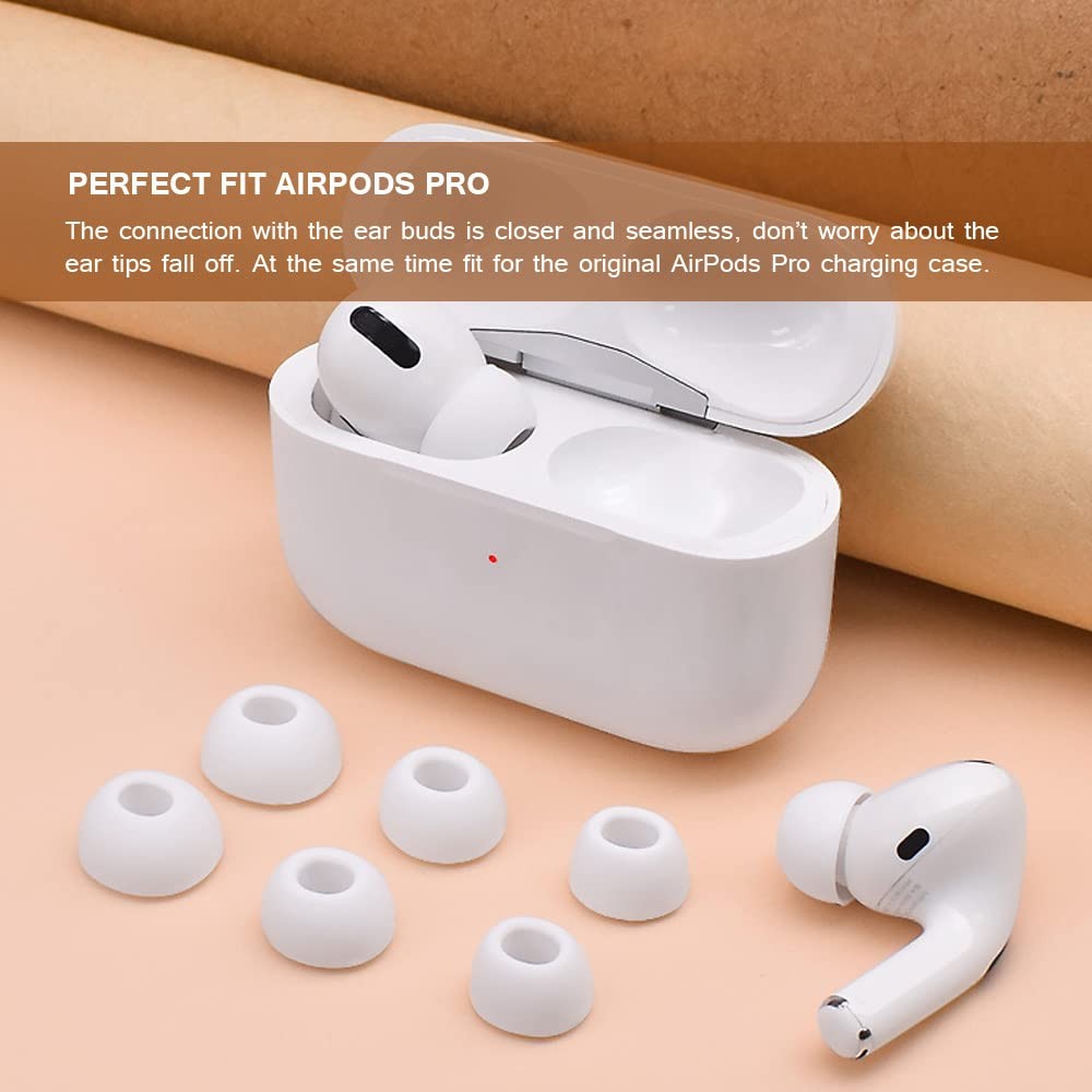 Replacement Ear Tips for AirPods Pro with Noise Reduction Hole, White
