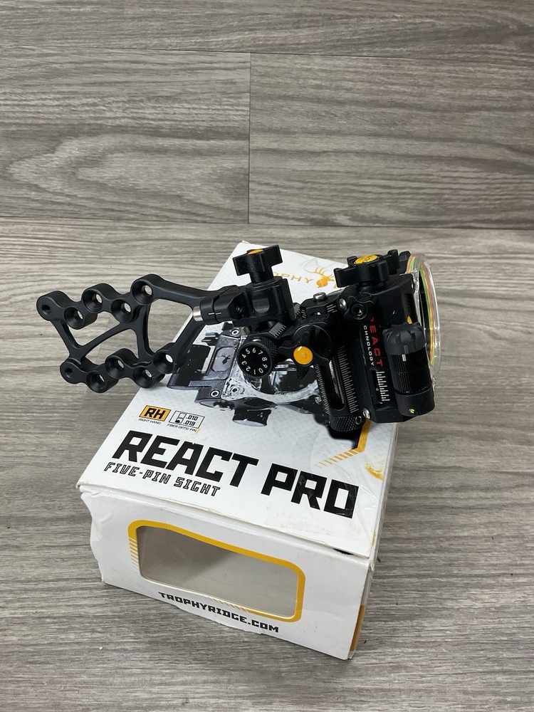 Trophy Ridge React Pro 5 Pin Archery Bow Sight, Right Hand, 0.019 Pin