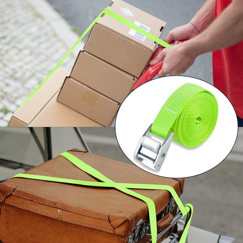 12ft Lashing Strap 6 Pack Heavy Duty Cargo Tie Down Load Secure 200lbs Capacity