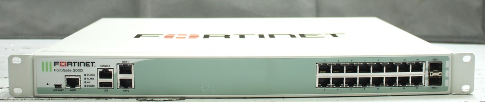 Fortinet FortiGate 200D FG-200D 16-Port Firewall Security with Power Cable