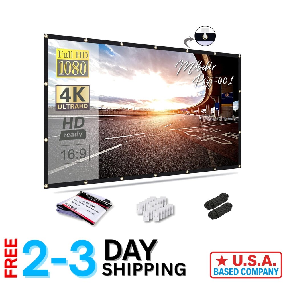 Lightweight 120-Inch Foldable Projector Screen with Double-Sided Projection