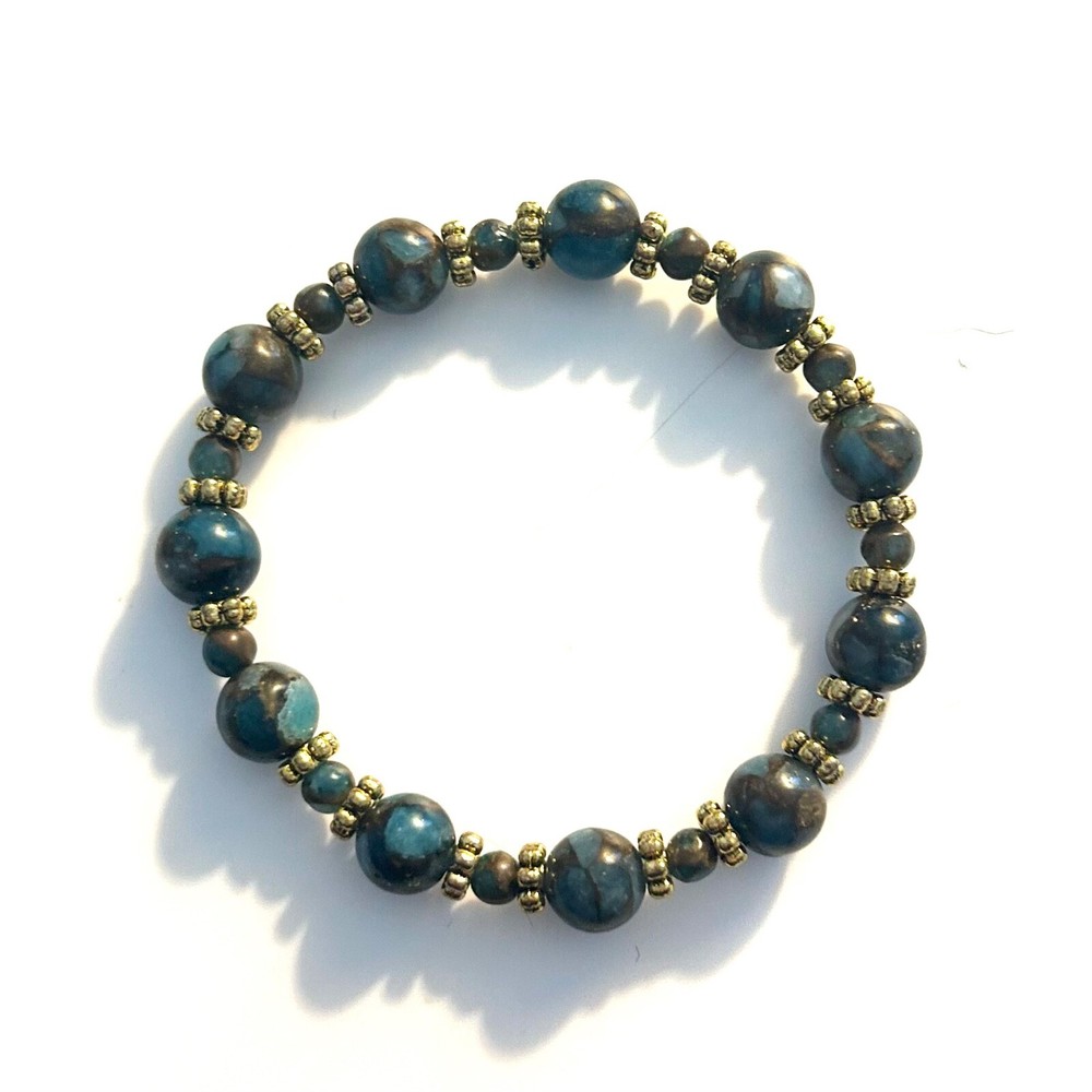 Fancy Jasper Beaded Stretch Bracelet by CurlanceCreations