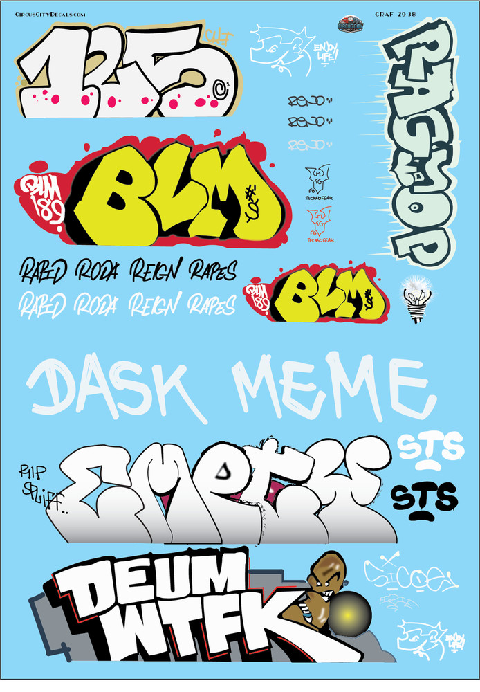 Railroad Graffiti G Scale Decal Set