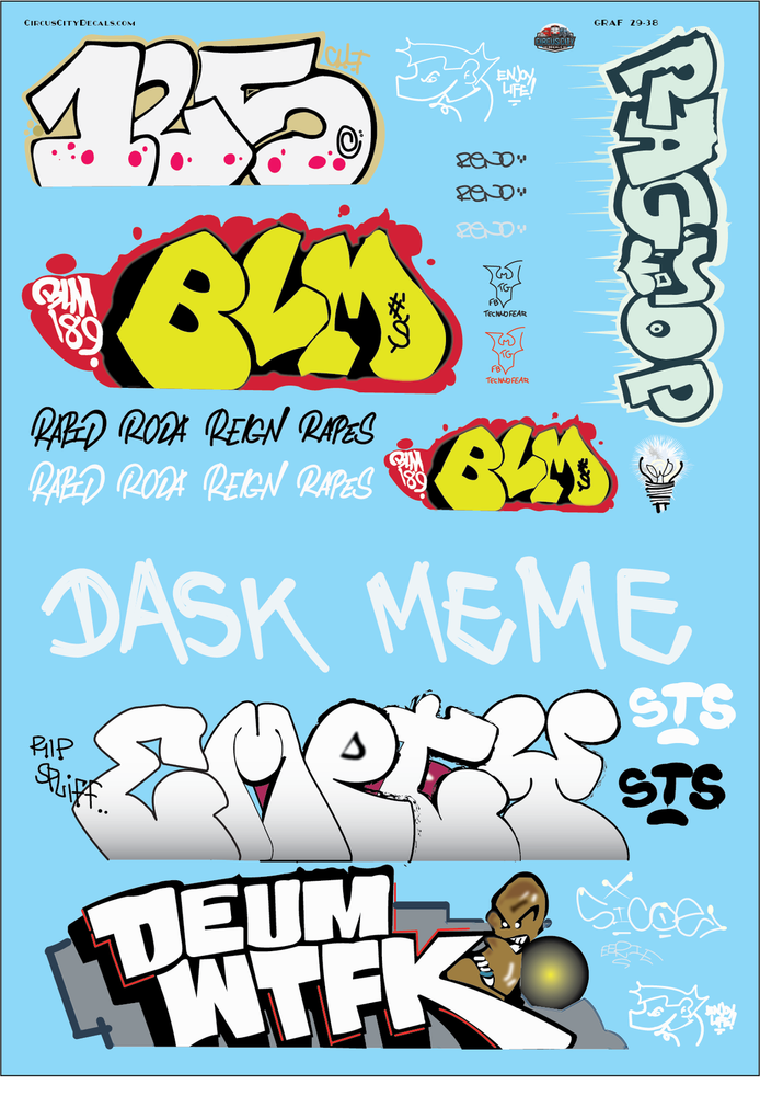 Railroad Graffiti G Scale Decal Set