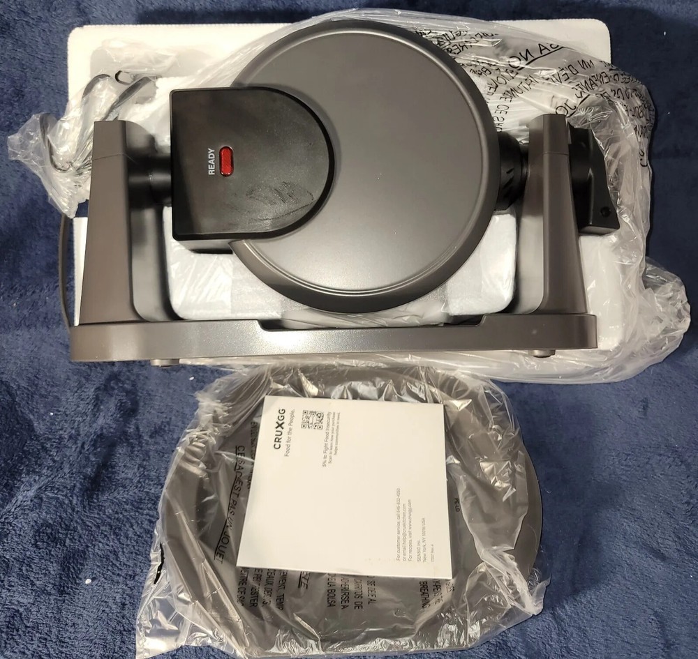 💥 Cruxgg Rotating Ceramic Nonstick Waffle Maker🆕️OPEN BOX