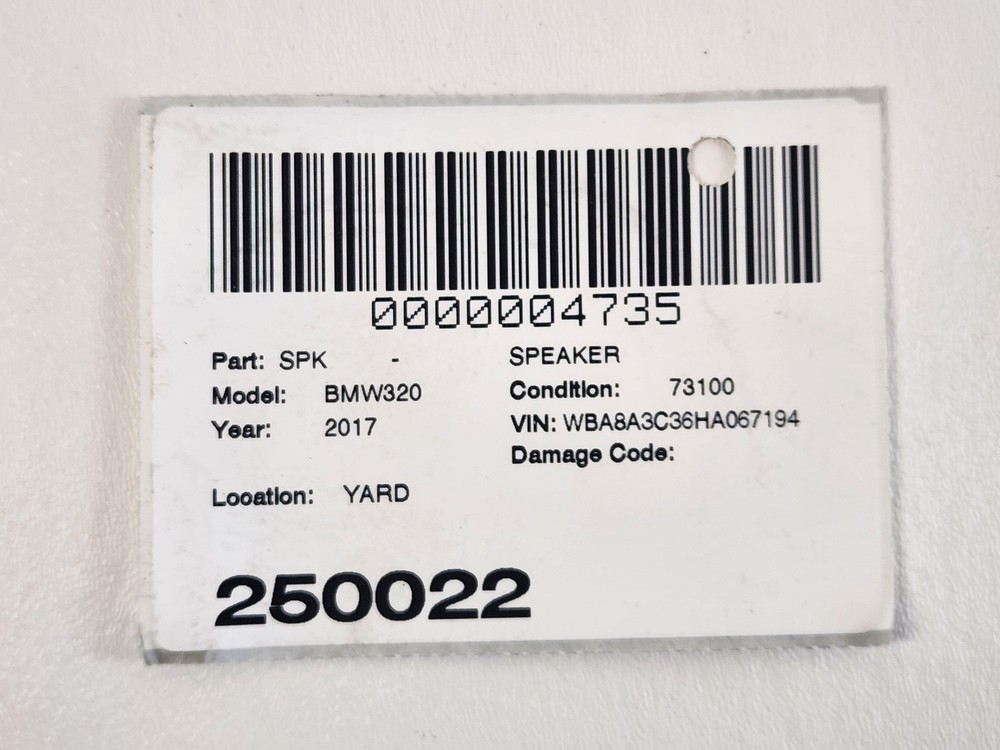 2013-2017 BMW 320 SERIES Speaker OEM