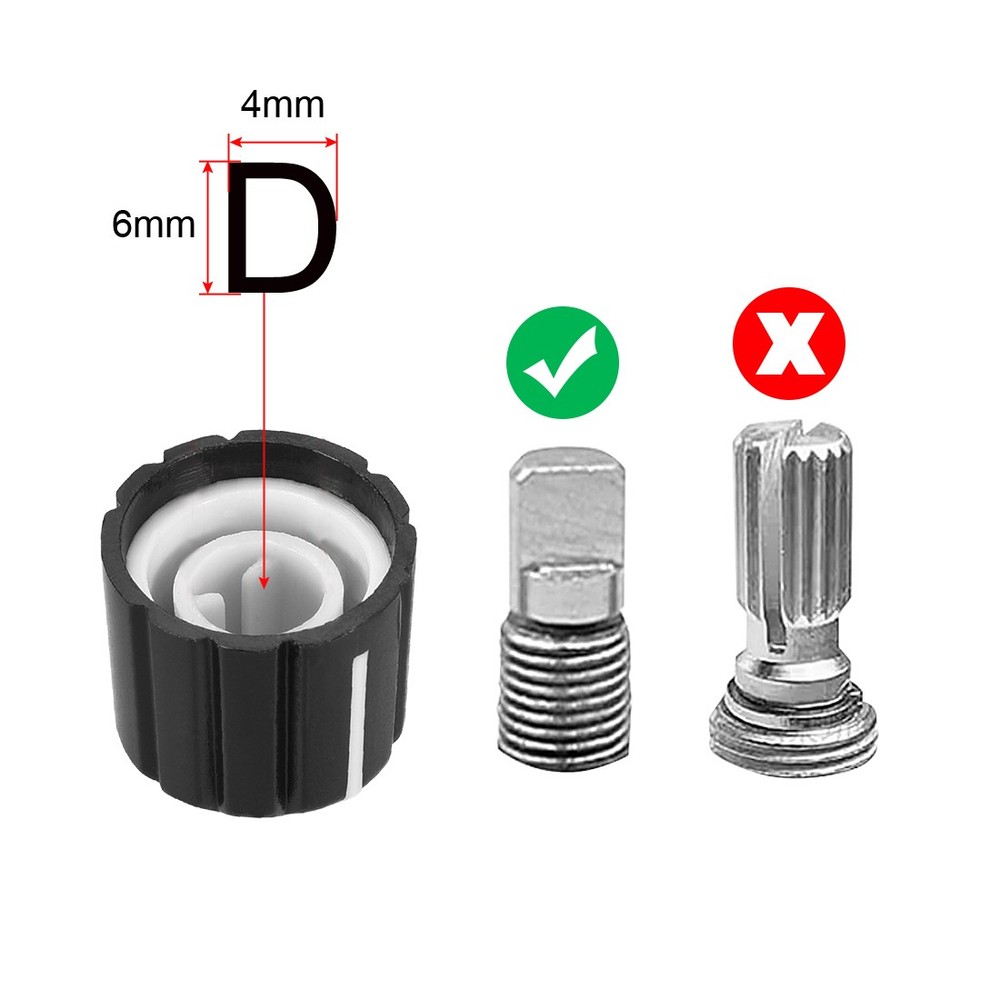 5PCS 4x6mm Potentiometer Control Knobs Black