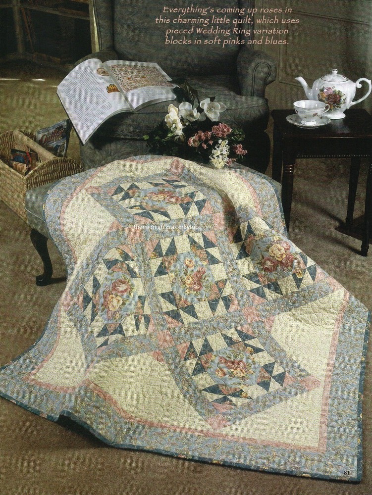 Wedding Rose Quilt Pattern Pieced LK
