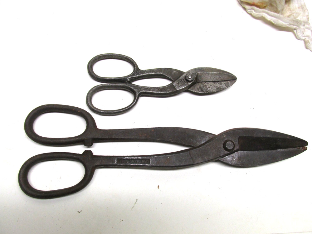 LOT 2 Vintage Tin Snips 7" & 12 1/2 ""