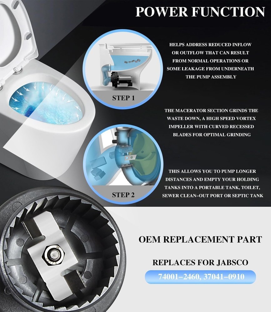 Replace for Jabsco 37041-0010 Marine Toilet Macerator Sub Assembly Kit (12-Volt)