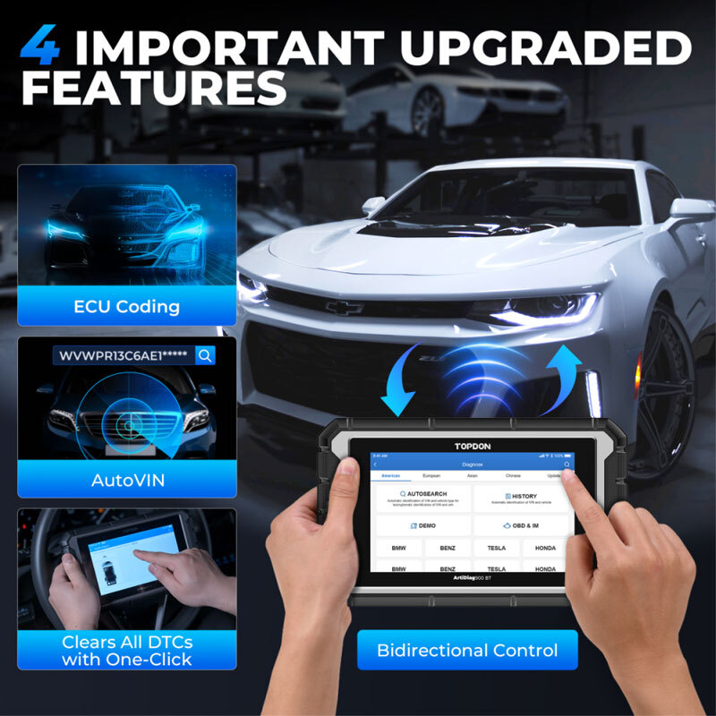 2024TOPDON AD900BT Car OBD2 Scanner Diagnostic Tool Key Coding TPMS Phoenix Plus
