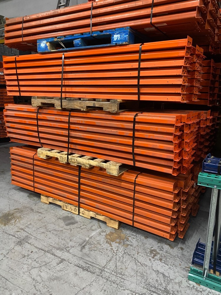 Used Pallet Rack Beam 96"x4 1/8" Orange Teardrop