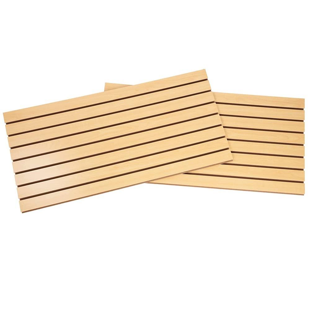2 Slatwall Easy Panels 4' x 2' Horizontal Maple Fiberboard Panel