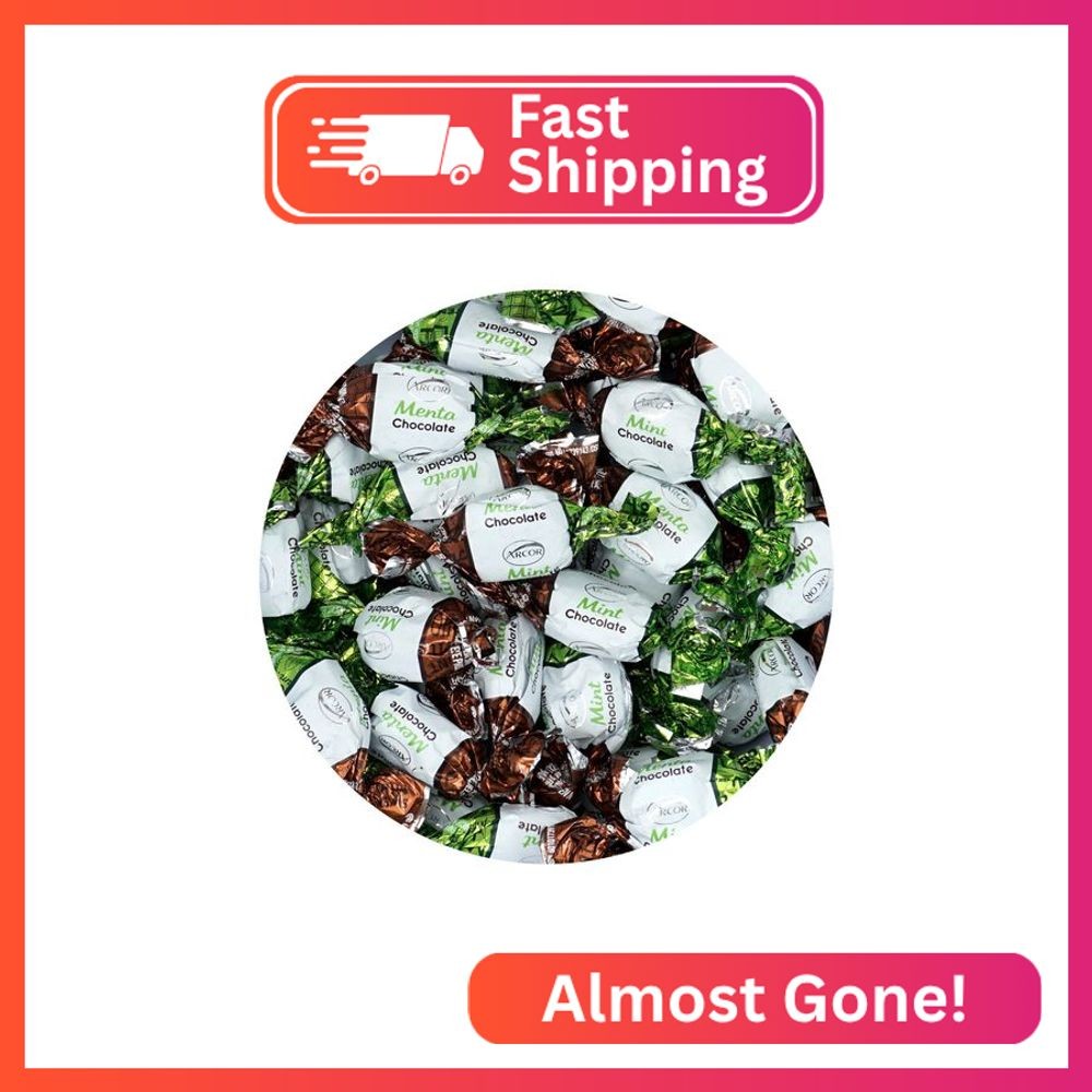 Chocolate Filled Mints, 2 Pound Bulk Candy (Approx. 150 pcs.), Chocolate Mint Ca