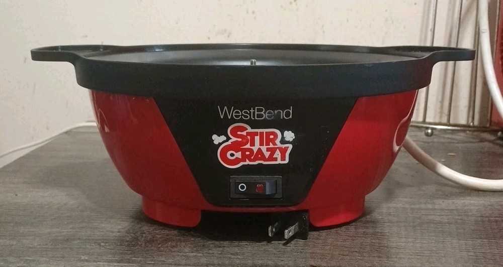 West Bend Stir Crazy 6 Quart Popcorn Maker Corn Popper 82505 Base Only Red