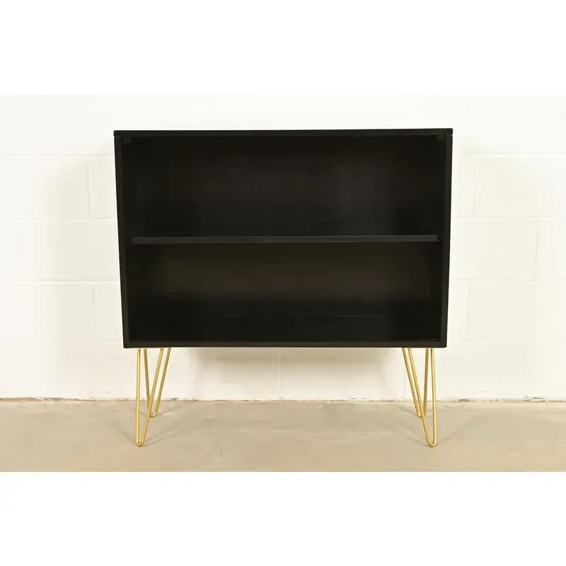 Paul McCobb Planner Group Black Lacquered Bookcase, Newly Refinished