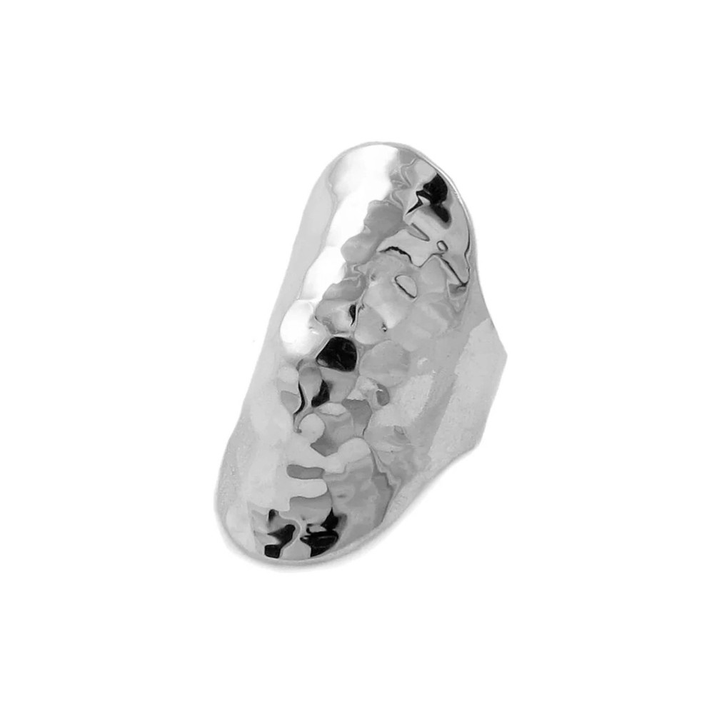 Solid 925 Sterling Silver Hammered Texture Band Ring Handmade Statement Jewelry