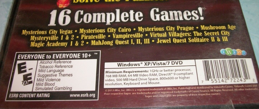 Mysterious Adventures 16 Complete Games (Windows PC DVD-ROM, 2013) New Unopened!