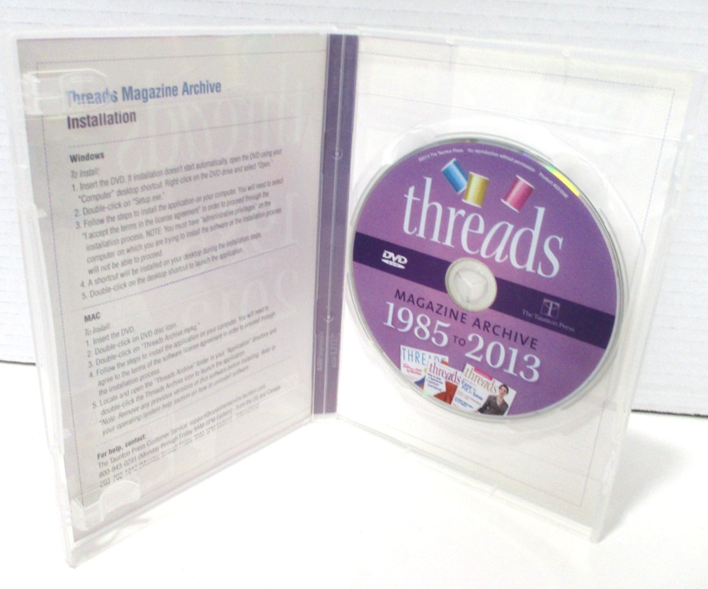 Threads Magazine Archive 1985-2013 Issues 1-170 Sewing DVD-ROM for Computer