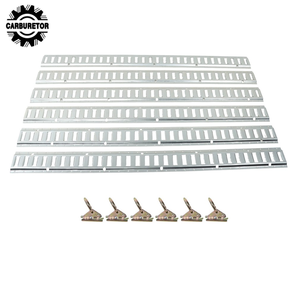 Silver 12 Pack 60" E Track Rail Sections With Mounting Hardware Fit For Garages