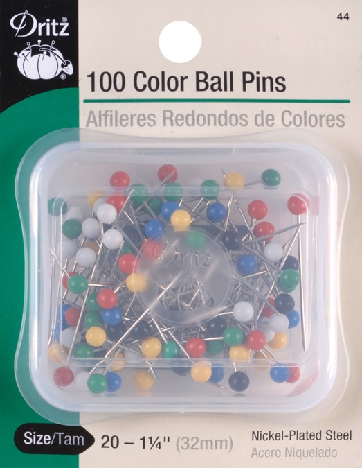 Dritz 44 Color Ball Pins-Size 20 100/Pkg