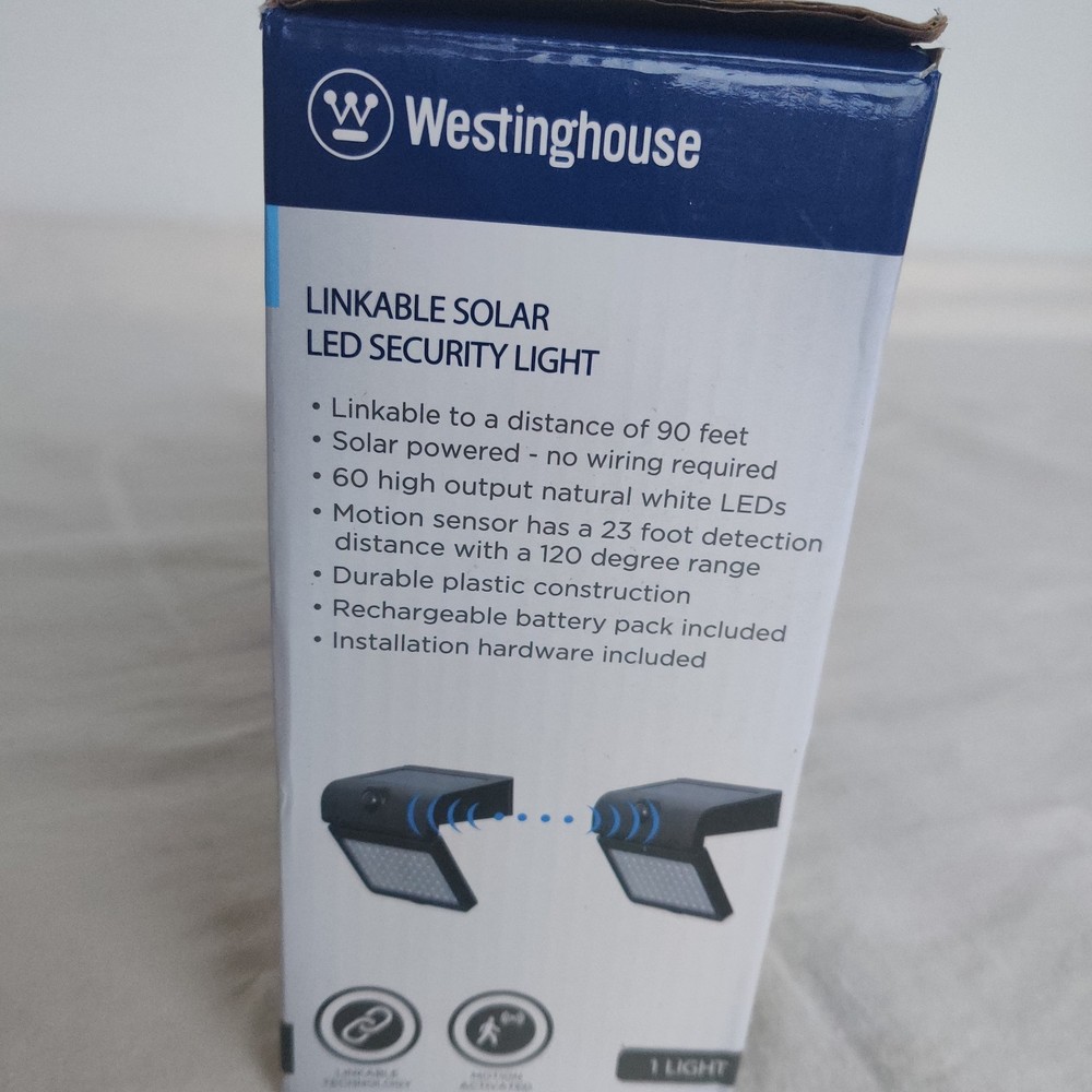 Solar Motion Activated LED Security Light 1000 Lumens Linkable Westinghouse