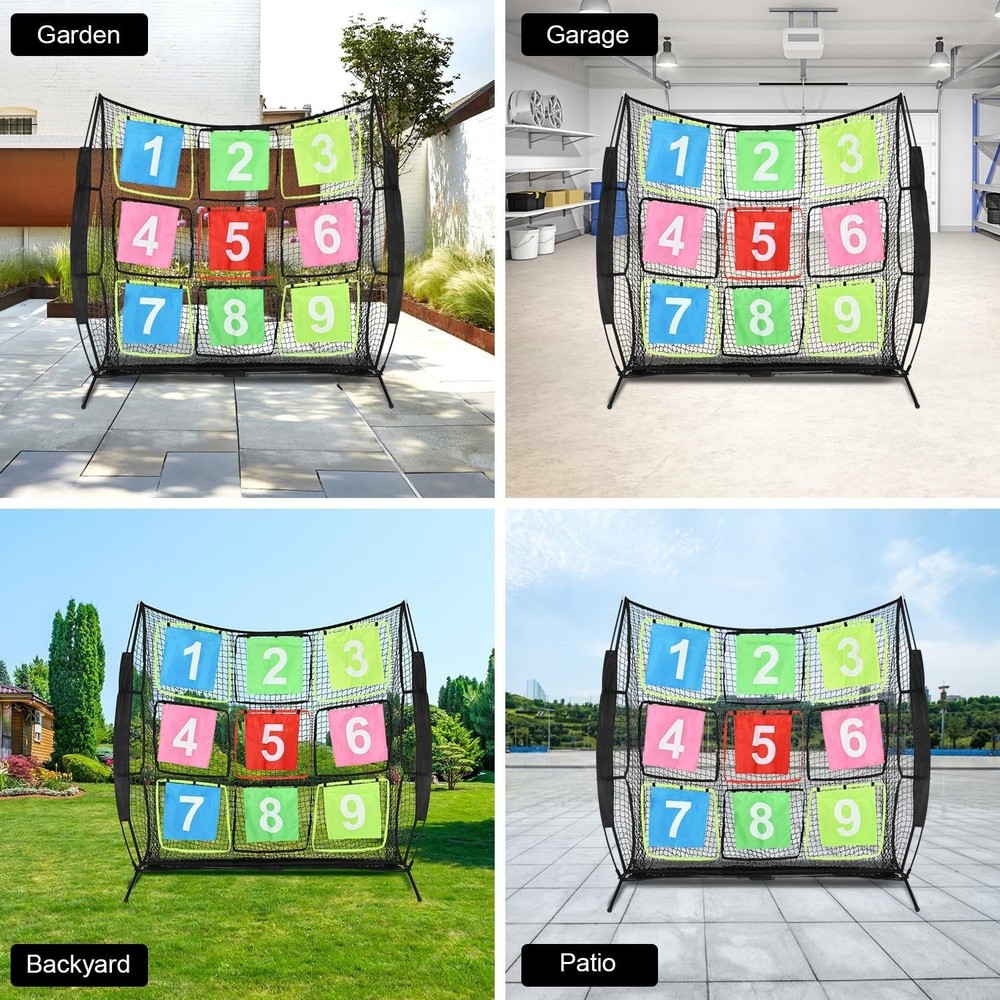 Disc Golf Net Portable Disc Training Net,9 Target Multifunctional Practice Net..