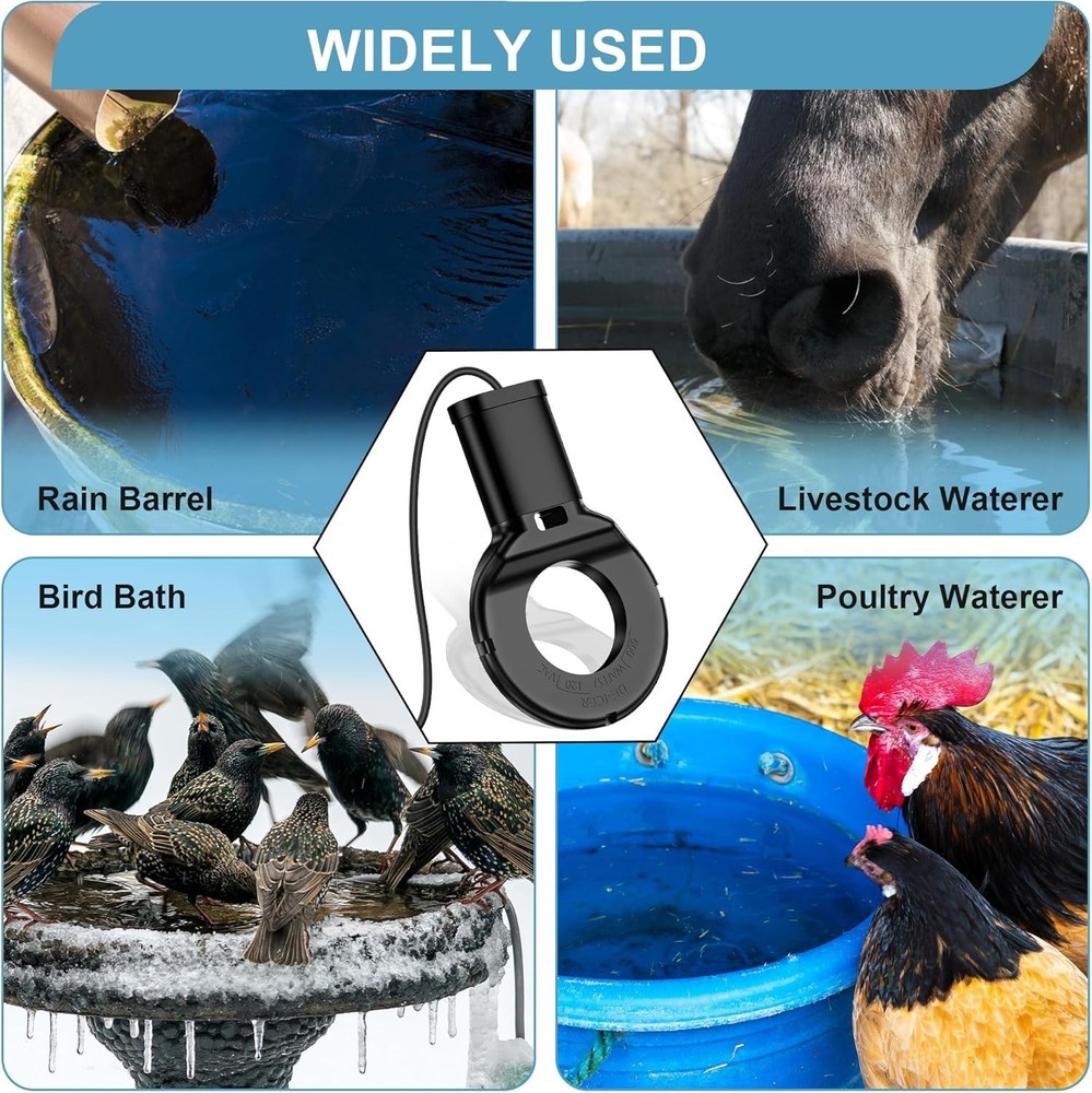 Smart 500W Submersible De-Icer: Keep Water Flowing Fresh for Birds and Livestock