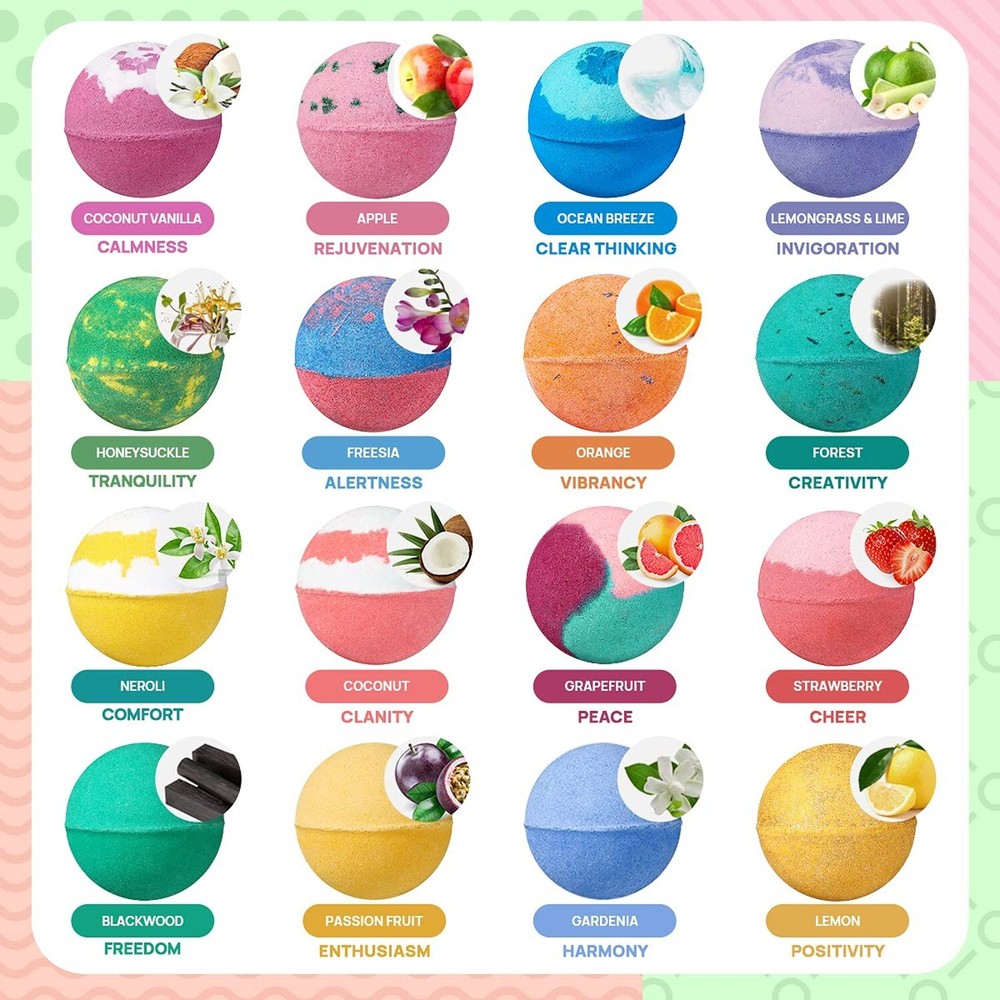 Bath Bombs - 25 Extra Large Pcs + 3 Bubble Bars & Dried Flowers - Bubble Bath...