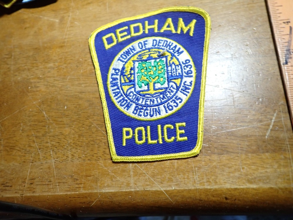 DEDHAM     MASSACHUSETTS   OBSOLETE  EARLY VEST PATCH BX 6 #5