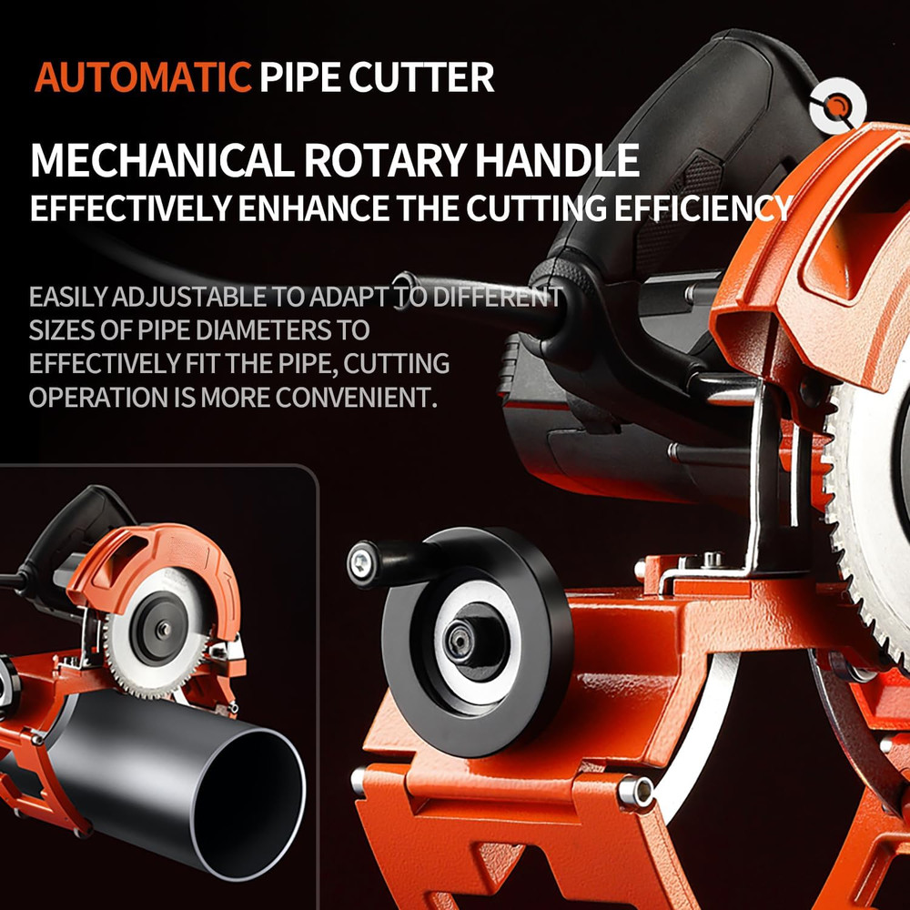 110V Electric Automatic Pipe Cutting Machine, Precise Fast Pipeline Cutter for 4