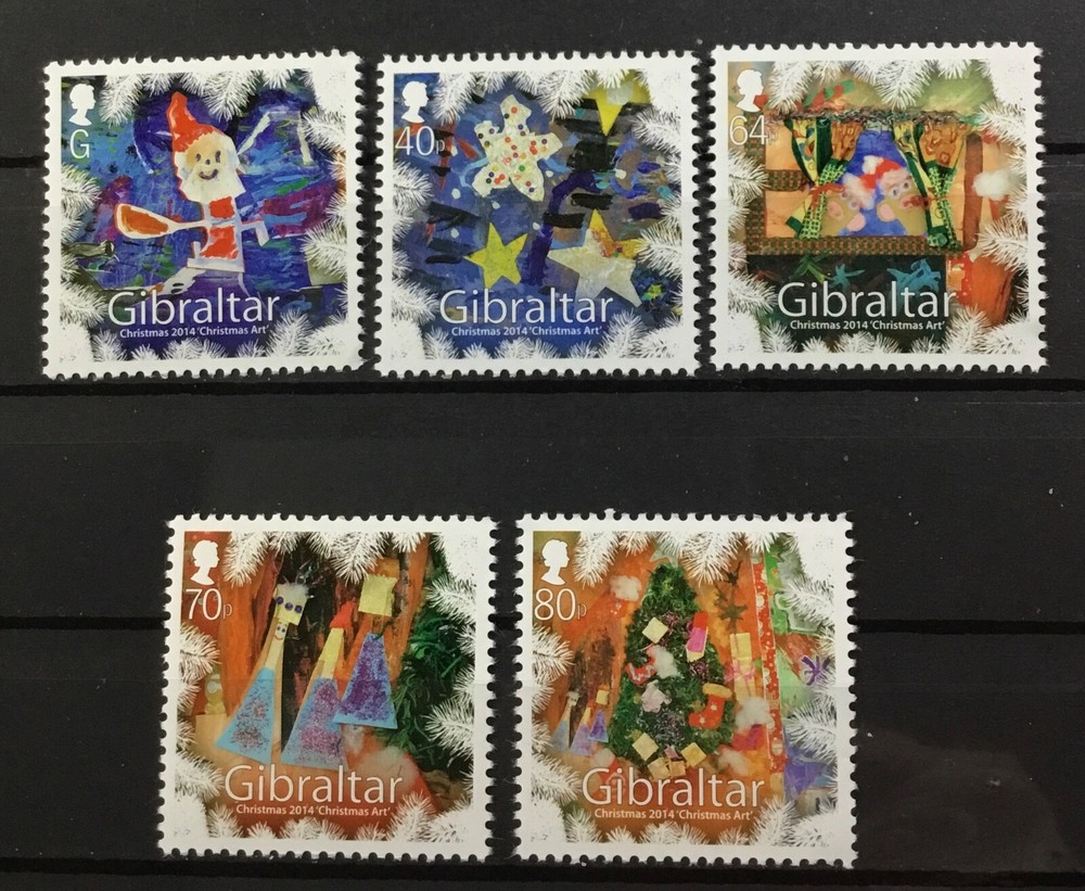 GIBRALTAR #1483-1487.   CHRISTMAS ART WORK.    MNH
