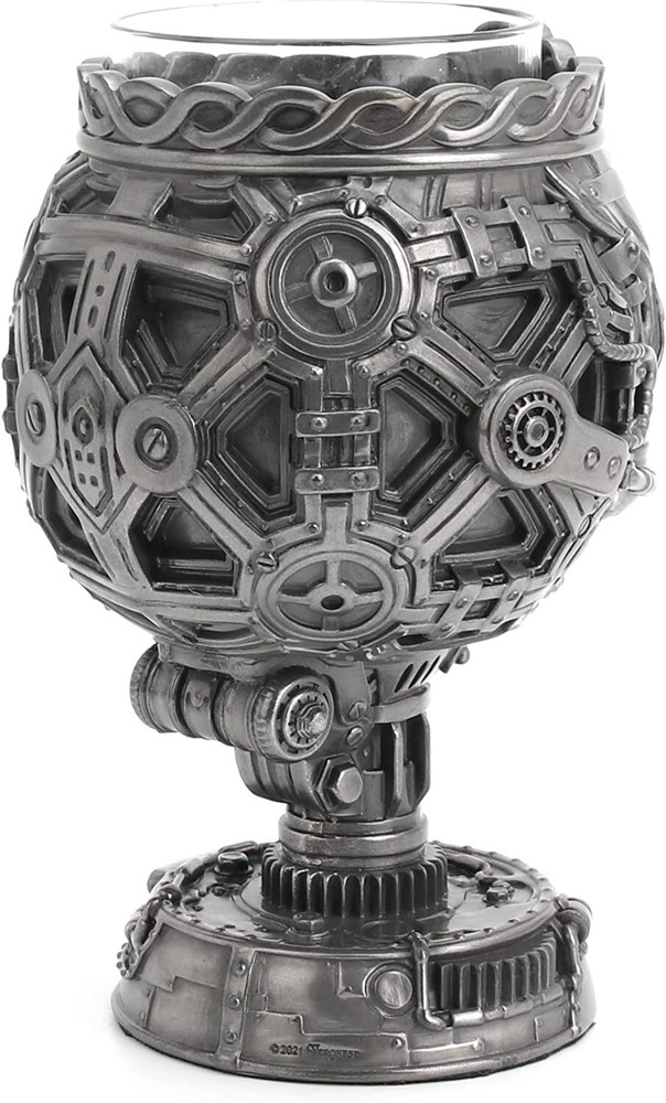 6 3/4" Tall Steampunk Celtic Knot Pattern Skull Stand Voltive Candle Holder