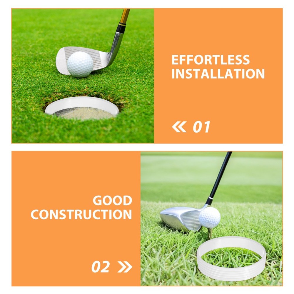 8pcs Putting Ring - White Plastic Golf Practice Hole Rings - Putting Cup Covers