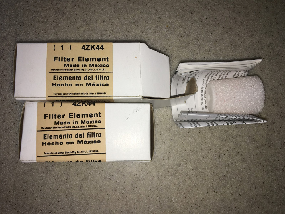 (2) Speedaire Dayton 4ZK44 Filter Element