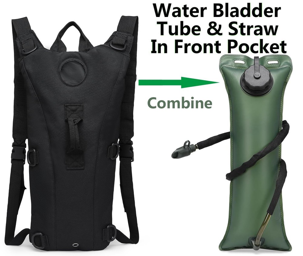 Tactical Hydration Pack 3L Water Bladder Backpack Lightweight Water Storage R...