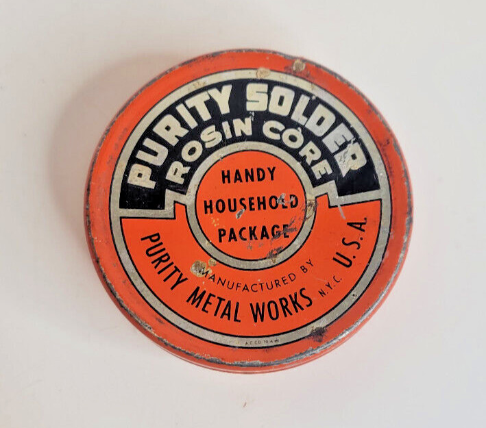 Vintage Purity Solder Rosin Core EMPTY Tin