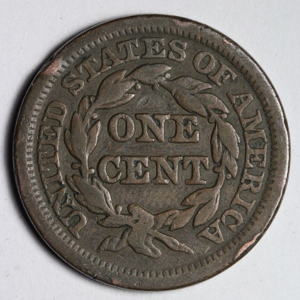 1849 Braided Hair Large Cent FINE E108 WUCO