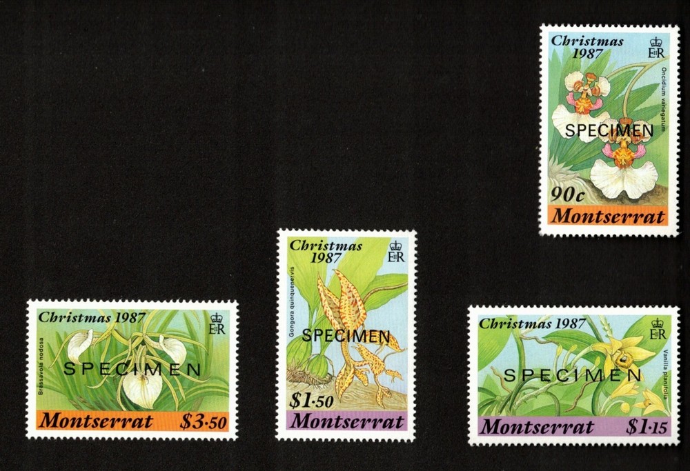 Montserrat 1987 Orchids Set, "Specimen" Ovpt. NH, VF